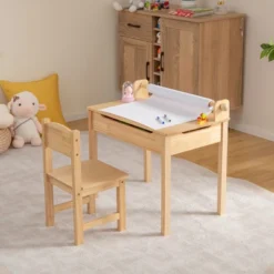 Costway Toddler Multi Activity Table With Chair Kids Art & Crafts Table With Paper Roll Holder -Child Furniture Shop GUEST ad6b0ed4 f205 42ca 8e26 579ecdff862a