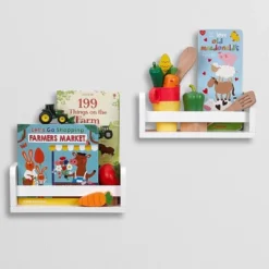 2pk Kids' 10" Floating Wall Mount Bookshelf Set White - RiverRidge Home -Child Furniture Shop GUEST adee4863 3a76 44ff 9c2f 65d41d614452