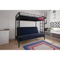 Twin Over Futon Leonora Metal Bunk Bed - Room & Joy -Child Furniture Shop GUEST afe80c29 90a0 41c5 985d 89671905c50a