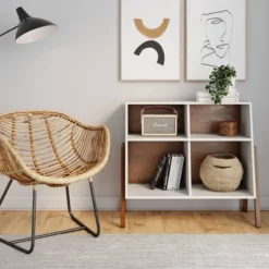 Telos Matte Walnut Storage Unit White - Nathan James -Child Furniture Shop GUEST b1511fcc 4249 41b4 9bf5 23528478079d