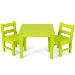 Costway 3PCS Kids Table & 2 Chairs Set Outdoor Heavy-Duty All-Weather Activity Table Set -Child Furniture Shop GUEST b3751f76 c6a0 41ef 8392 c39acf4e4ca6