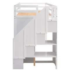 Functional Twin Loft Bed With 3 Shelves, 2 Wardrobes, 2 Drawers And Ladder With Storage-ModernLuxe 18 Functional Twin Loft Bed With 3 Shelves, 2 Wardrobes, 2 Drawers And Ladder With Storage-ModernLuxe -Child Furniture Shop GUEST b37a69f4 bfd4 4fe8 9d8f 8aac29b7628d
