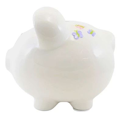Bank Giddy Up Horse Piggy Bank - One Bank 7.5 Inches - Flowers Insects - 36913 - Ceramic - White 4 Bank Giddy Up Horse Piggy Bank - One Bank 7.5 Inches - Flowers Insects - 36913 - Ceramic - White - Image 2