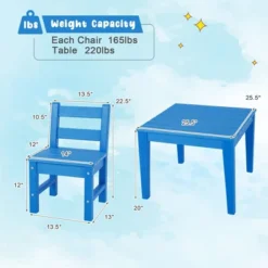 Costway 3PCS Kids Table & 2 Chairs Set Outdoor Heavy-Duty All-Weather Activity Table Set -Child Furniture Shop GUEST b4b6c682 b73b 4884 a712 ae7dbf66e57a