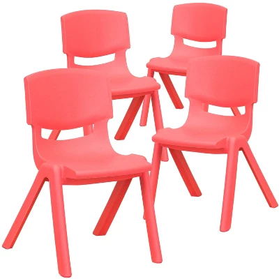 Emma And Oliver 4 Pack Plastic Stack School Chair With 12" Seat Height - Kids Chair 14 Emma And Oliver 4 Pack Plastic Stack School Chair With 12" Seat Height - Kids Chair - Image 12