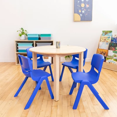 ECR4Kids Plastic School Stack Chair For Indoors And Outdoors, 14in Seat Height, 4-Pack 4 ECR4Kids Plastic School Stack Chair For Indoors And Outdoors, 14in Seat Height, 4-Pack - Image 2
