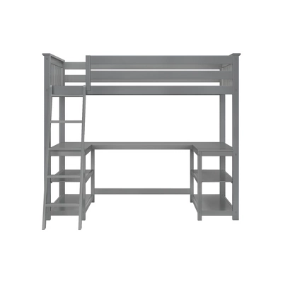 Max & Lily Twin-Size High Loft Bed With Wraparound Desk & Shelves 4 Max & Lily Twin-Size High Loft Bed With Wraparound Desk & Shelves - Image 2