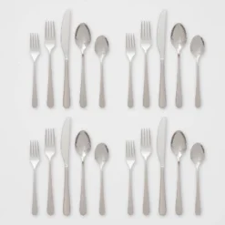 20pc Harrington Flatware Set Silver - Threshold™ -Child Furniture Shop GUEST c415e3b7 a834 4e6d 9a1e ec219535a2d0