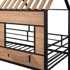 Metal Twin Size Loft Bed With Roof, Windows, Railing And Ladder - ModernLuxe -Child Furniture Shop GUEST c470a178 b670 4dc6 b7f5 d72e5b676ae2