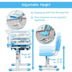 Costway Height Adjustable Kids Desk Chair Set Study Drawing W/Lamp & Bookstand -Child Furniture Shop GUEST c70b7fee 0798 4b48 a509 c0c5b0b570e5