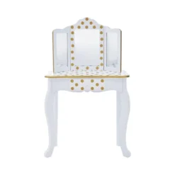 Fashion Polka Dot Gisele Play Vanity Set With Led Mirror White/Gold - Teamson Kids -Child Furniture Shop GUEST c71bfc0f 9c5e 492f b5f6 757f271dc383