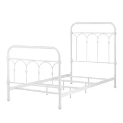 Twin Caledonia Metal Bed Antique White - Inspire Q -Child Furniture Shop GUEST c757a6c0 9ca8 4a18 ba88 c8b95bee6191