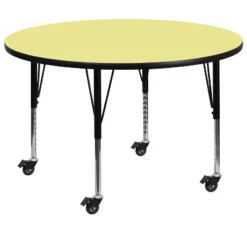 Flash Furniture Mobile 48'' Round Thermal Laminate Activity Table - Height Adjustable Short Legs -Child Furniture Shop GUEST c93172bb 6c0e 483c 83b1 639aabc6fc88