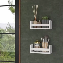 2pk Kids' 10" Floating Wall Mount Bookshelf Set White - RiverRidge Home -Child Furniture Shop GUEST ca0c00c6 c615 497b a352 7e136e7c6dc7