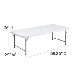 Flash Furniture 4.93-Foot Kid's Granite White Plastic Folding Table -Child Furniture Shop GUEST ca401930 3ca2 43e4 a6f4 88afb68478bb