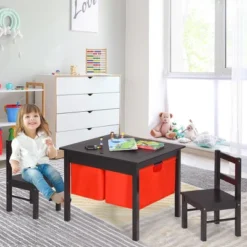 Costway 2-in-1 Kids Activity Table & 2 Chairs Set W/Storage Building Block Table -Child Furniture Shop GUEST cbaa44e8 70ed 421d 95c4 69e9465e39d9