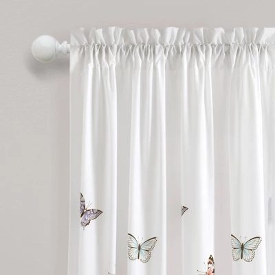 2pc Flutter Butterfly Window Curtain Set Pink - Lush Décor 3 2pc Flutter Butterfly Window Curtain Set Pink - Lush Décor