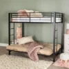 Twin Over Futon Analise Metal Bunk Bed Black - Saracina Home