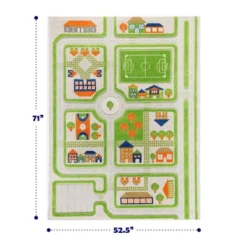 52.5"x71" Traffic Green 3D Play Rug - IVI