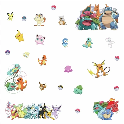 Pokemon Favorite Character Peel And Stick Wall Decal - RoomMates 3 Pokemon Favorite Character Peel And Stick Wall Decal - RoomMates
