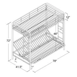 Twin Over Futon Leonora Metal Bunk Bed - Room & Joy -Child Furniture Shop GUEST d01eafd8 b62a 4150 8e45 fb255b251dd5