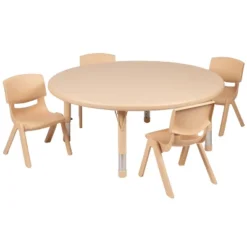 Flash Furniture 45" Round Plastic Height Adjustable Activity Table Set With 4 Chairs -Child Furniture Shop GUEST d0a6d3d3 33d4 4360 b534 cb4ab114f752