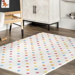 NuLOOM Ilse Colorful Dots Machine Washable Kids Area Rug -Child Furniture Shop GUEST d49d8d0a ce41 4ffa 863b b84f1d2f1e18