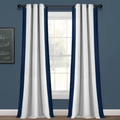 40"x84" Kids' Block Border 100% Lined Grommet Blackout Single Window Curtain Panel - Lush Décor -Child Furniture Shop GUEST d5a8b37d 52f7 4b4c ae8f b08a1b3e12ff