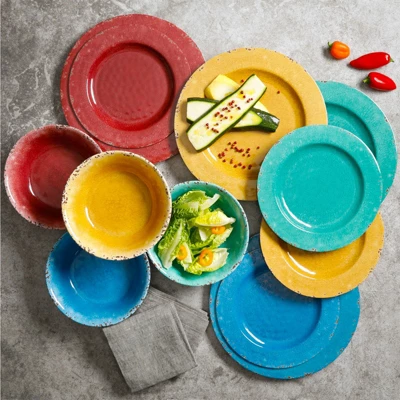 Gibson Studio California Mauna 12 Piece Assorted Crackle Decal Melamine Dinnerware Set 17 Gibson Studio California Mauna 12 Piece Assorted Crackle Decal Melamine Dinnerware Set - Image 15