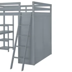 Full/ Twin Size Loft Bed With Wardrobe, Desk And Shelves-ModernLuxe 23 Full/ Twin Size Loft Bed With Wardrobe, Desk And Shelves-ModernLuxe -Child Furniture Shop GUEST d90f57ce 82c7 4ba8 a60a 869257f392b2
