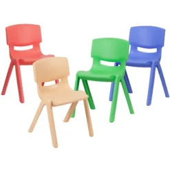 Emma And Oliver 4 Pack Plastic Stackable K-2 School Chair With 13.25"H Seat -Child Furniture Shop GUEST d92f50fc e6a6 4d3f a313 4a7a9487e8c0