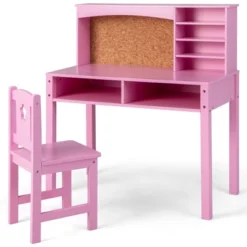 Costway Kids Desk And Chair Set Study Writing Workstation With Hutch & Bulletin Board -Child Furniture Shop GUEST da8e3214 dae3 4746 a7aa f2bb05220b12