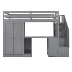 Twin Size Loft Bed With Wardrobe, Staircase, Desk And Storage Drawers - ModernLuxe -Child Furniture Shop GUEST dee9d9f4 3fb5 498b 92c3 015cb381a0ed