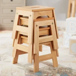 Melissa & Doug Wooden Stools - Set Of 4 - Natural -Child Furniture Shop GUEST def6d236 1733 4700 a917 88837a8c5308