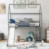 House Shape Twin Size Loft Bed With Slide, Gray - ModernLuxe -Child Furniture Shop GUEST e270c565 524e 460b 8ee8 70bc5c6dec49