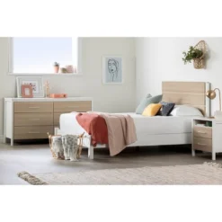 Munich 2 Drawer Nightstand - White/Soft Elm - South Shore -Child Furniture Shop GUEST e76e5db2 c47b 41cd afa4 4174a929a998