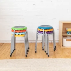ECR4Kids Daisy Stackable Stool Set, Flexible Seating, 17in Seat Height, 8-Piece -Child Furniture Shop GUEST e9a2df68 ad6e 4ab6 8b16 8c384918ee23
