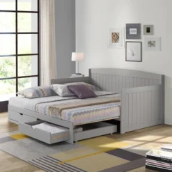 King Harmony Daybed With Conversion Dove Gray - Alaterre Furniture -Child Furniture Shop GUEST ebbe9328 2e0c 4365 9ff9 01340882f3cc