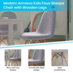 Flash Furniture Zula Kid's Set Of 2 Modern Padded Armless Faux Shearling Accent Chairs With Beechwood Legs -Child Furniture Shop GUEST ebf2fafd fade 4648 a106 6156630bbd96