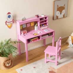 Costway Kids Desk And Chair Set Study Writing Workstation With Hutch & Bulletin Board -Child Furniture Shop GUEST ec26e1f6 a117 4c4a 9c4c bc485540ebb0