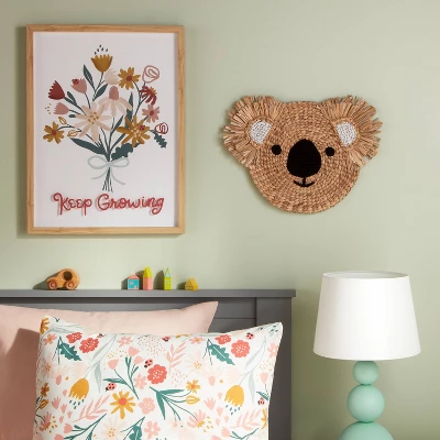 Water Hyacinth Koala Head Kids' Wall Decor Natural - Pillowfort™ 3 Water Hyacinth Koala Head Kids' Wall Decor Natural - Pillowfort™