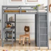Full/ Twin Size Loft Bed With Wardrobe, Desk And Shelves-ModernLuxe -Child Furniture Shop GUEST f0e4b1b9 1515 40fa 97b8 32d2b0456d65