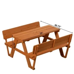 Gardenised Wooden Kids Picnic Table Bench With Backrest, Outdoor Children's Backyard Table, Crafting, Dining, And Playtime Patio Table 14 Gardenised Wooden Kids Picnic Table Bench With Backrest, Outdoor Children's Backyard Table, Crafting, Dining, And Playtime Patio Table -Child Furniture Shop GUEST f28abc7c ac10 4e93 bc42 8c3af7974b27