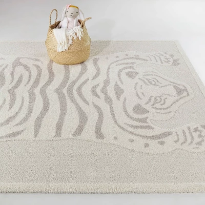 Tigre Animal Print Kids' Area Rug Cream - Balta Rugs 3 Tigre Animal Print Kids' Area Rug Cream - Balta Rugs
