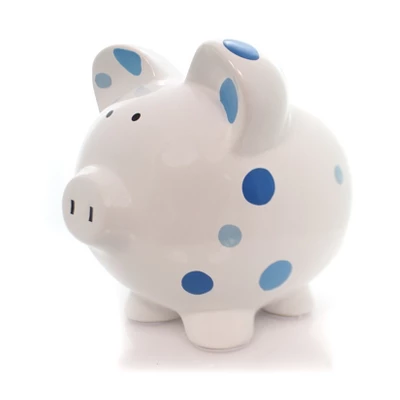 Bank Blue Multi Dot Bank - 1 Bank 7.75 Inches - Polka Piggy Money Saving - 3606Bl - Ceramic - Blue 3 Bank Blue Multi Dot Bank - 1 Bank 7.75 Inches - Polka Piggy Money Saving - 3606Bl - Ceramic - Blue