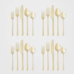 20pc Cherryfield Champagne Flatware Set - Threshold™ -Child Furniture Shop GUEST f6924981 0d4b 401a 85b9 7da17569d4aa