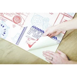 Disney Pixar Cars Schematic Peel And Stick Wallpaper Red/Blue - RoomMates -Child Furniture Shop GUEST f7d09094 7af1 4f97 9efa b647203ab33d