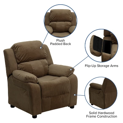 Emma And Oliver Deluxe Padded Contemporary Kids Recliner With Storage Arms 8 Emma And Oliver Deluxe Padded Contemporary Kids Recliner With Storage Arms - Image 6