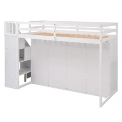 Functional Twin Loft Bed With 3 Shelves, 2 Wardrobes, 2 Drawers And Ladder With Storage-ModernLuxe 19 Functional Twin Loft Bed With 3 Shelves, 2 Wardrobes, 2 Drawers And Ladder With Storage-ModernLuxe -Child Furniture Shop GUEST f8a7a70d ae14 48d0 8bb1 d048a7f2f2ad
