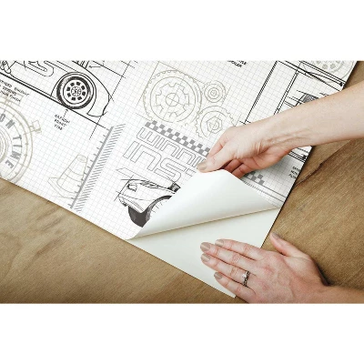 Disney Pixar Cars Schematic Peel And Stick Wallpaper - RoomMates 5 Disney Pixar Cars Schematic Peel And Stick Wallpaper - RoomMates - Image 3